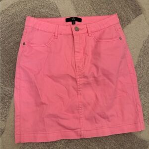 Pink Denim Skirt